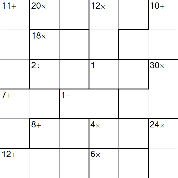 Calcudoku - Hard
