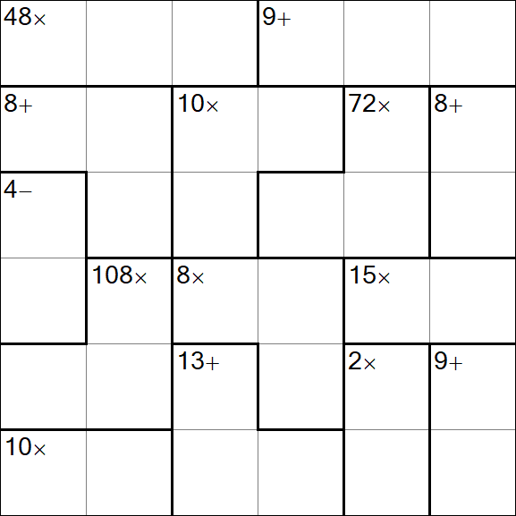 Calcudoku - Hard