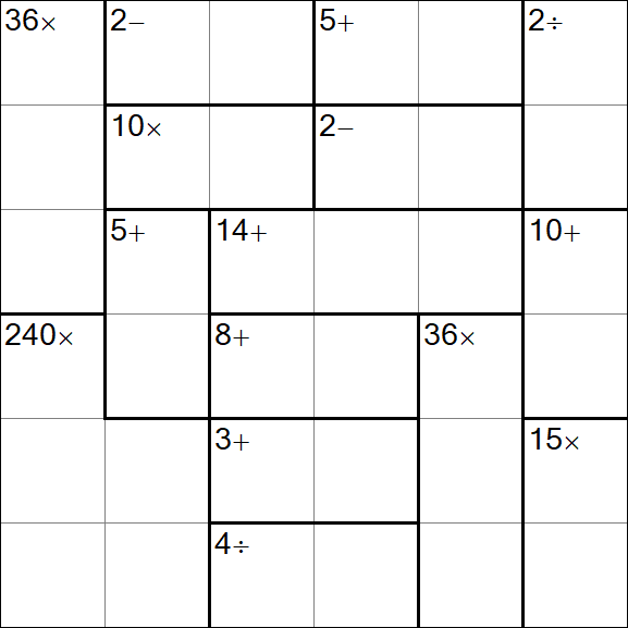 Calcudoku - Hard