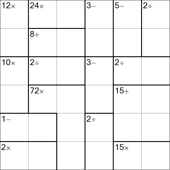Calcudoku - Hard