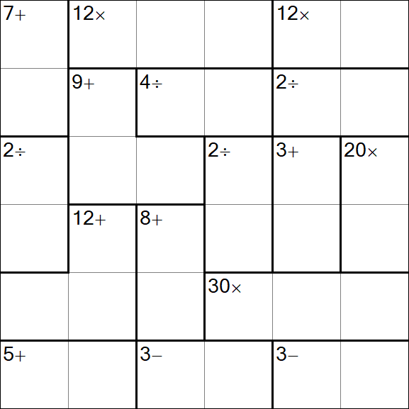 Calcudoku - Hard