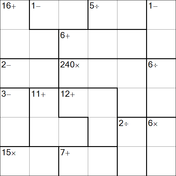 Calcudoku - Hard