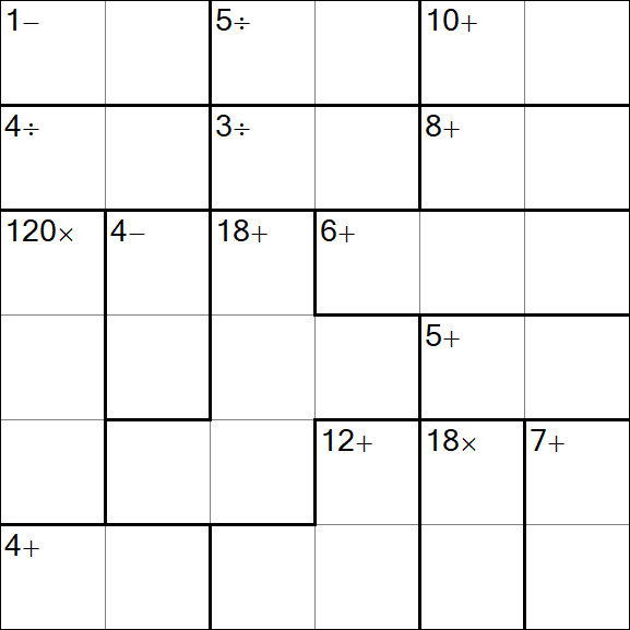 Calcudoku - Hard