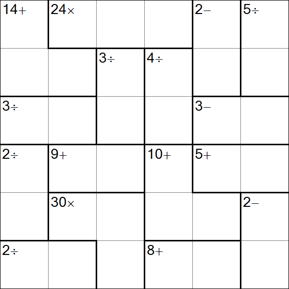 Calcudoku - Hard