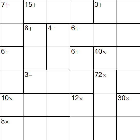 Calcudoku - Hard