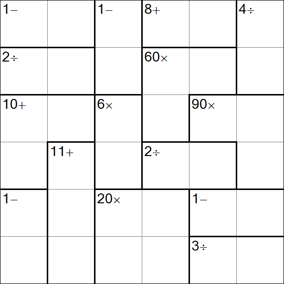 Calcudoku - Hard