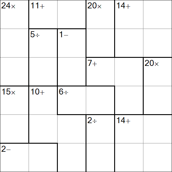 Calcudoku - Hard