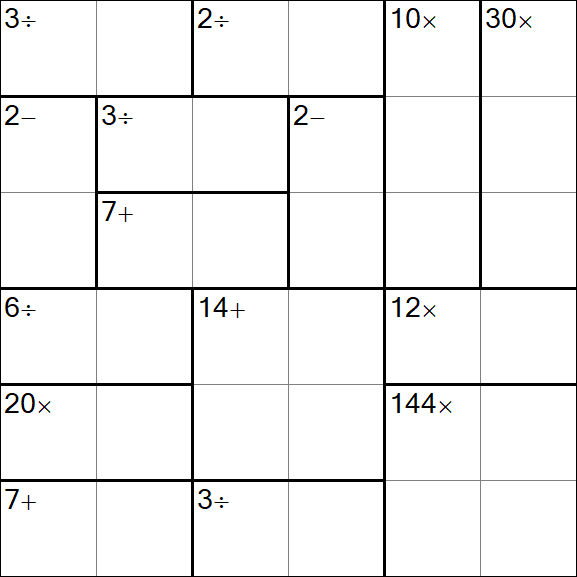 Calcudoku - Hard