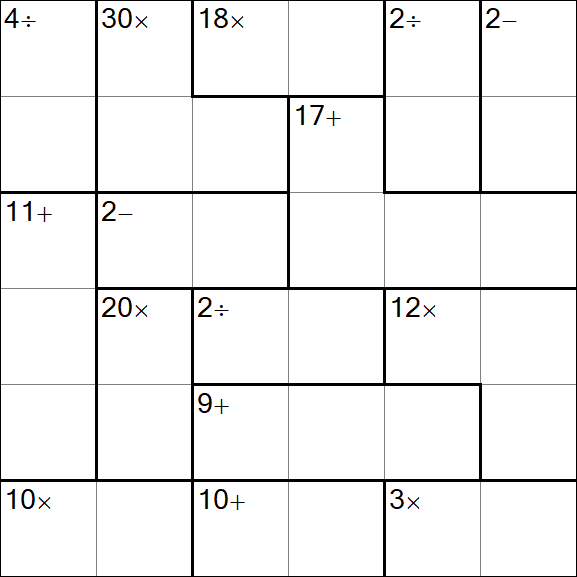 Calcudoku - Hard
