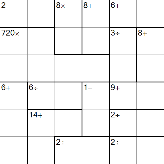Calcudoku - Hard