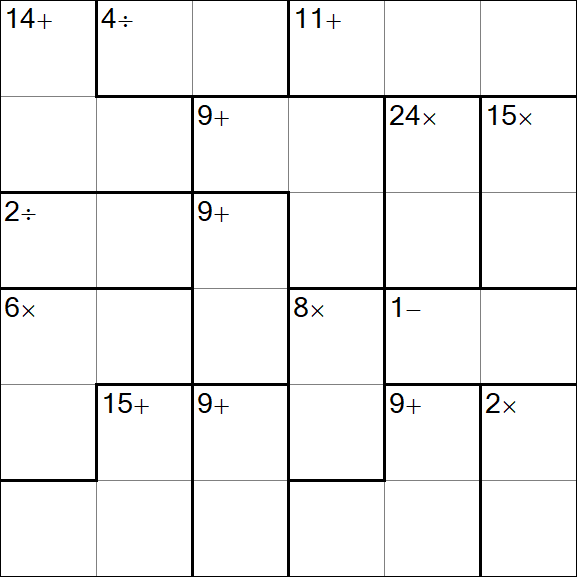 Calcudoku - Hard