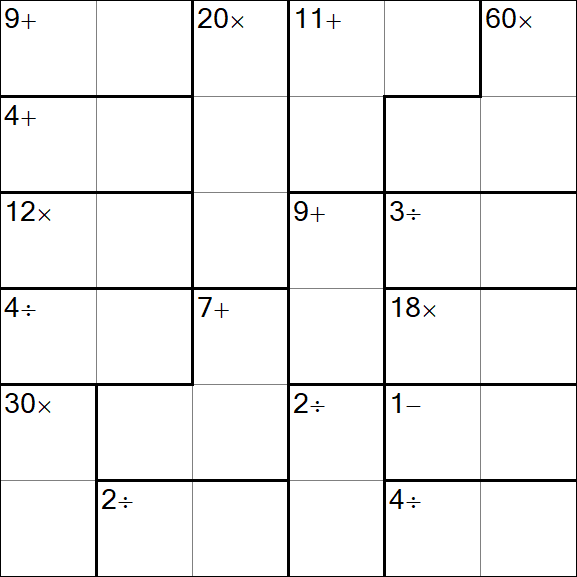 Calcudoku - Hard