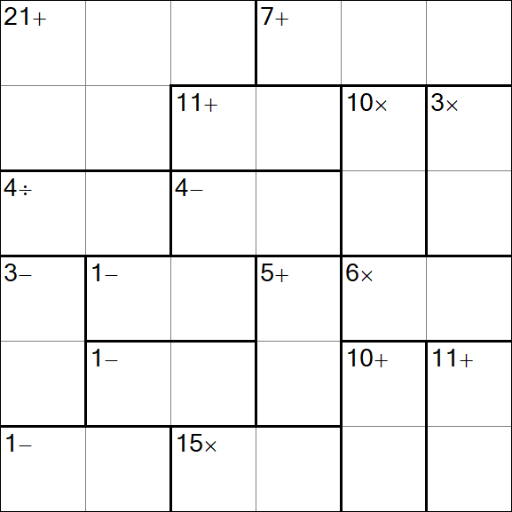 Calcudoku - Hard