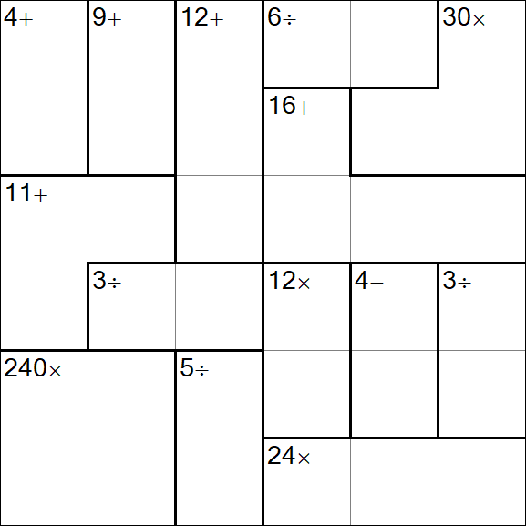 Calcudoku - Hard