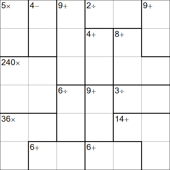 Calcudoku - Hard