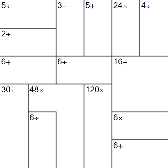 Calcudoku - Schwierig