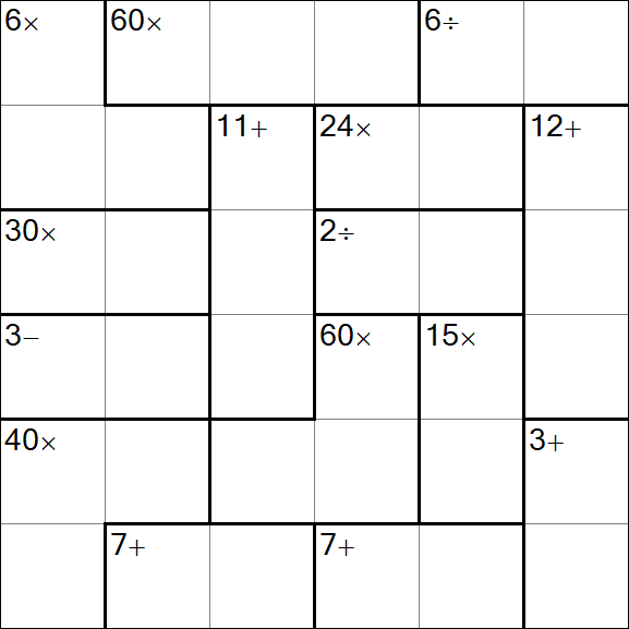 Calcudoku - Hard