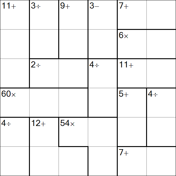 Calcudoku - Hard