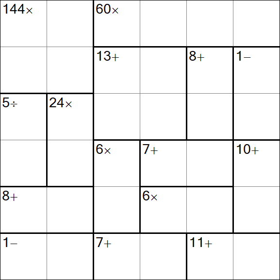 Calcudoku - Hard