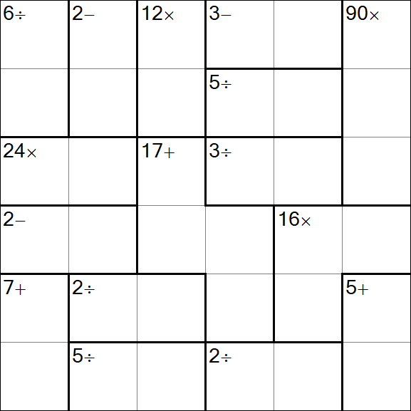 Calcudoku - Hard