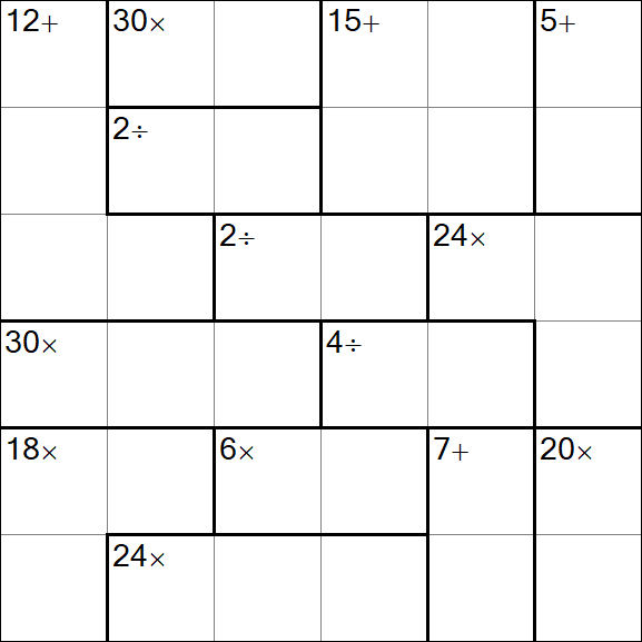 Calcudoku - Difícil