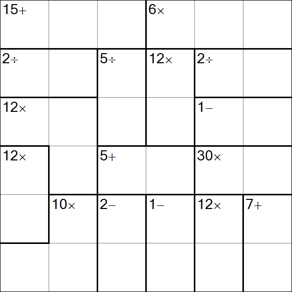 Calcudoku - Difícil