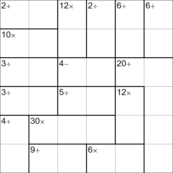 Calcudoku - Difícil