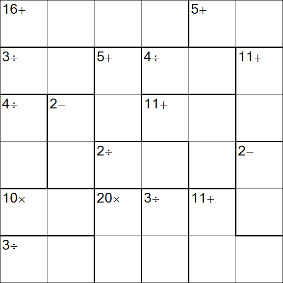 Calcudoku - Difícil
