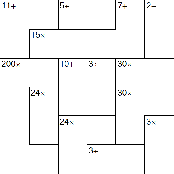Calcudoku - Difficile