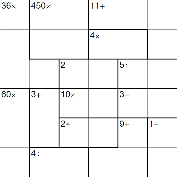 Calcudoku - Difícil