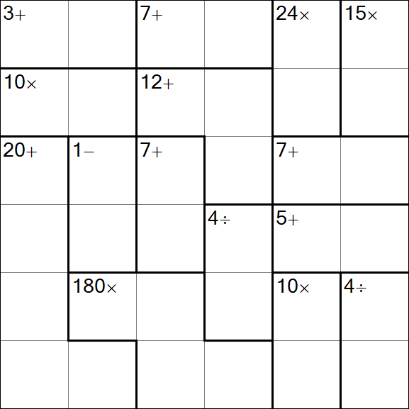 Calcudoku - Difícil