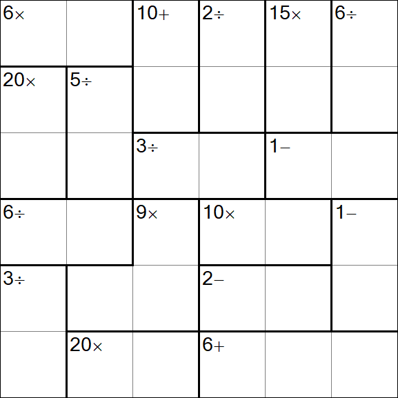 Calcudoku - Difícil