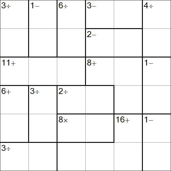 Calcudoku - Difícil