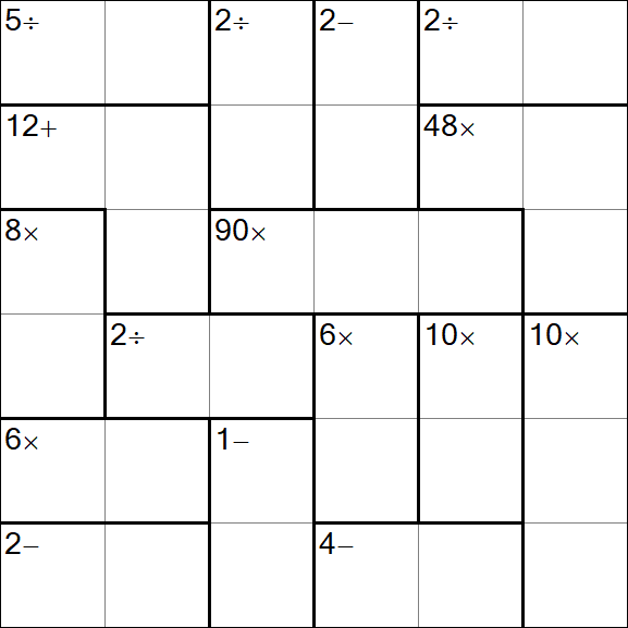 Calcudoku - Difícil