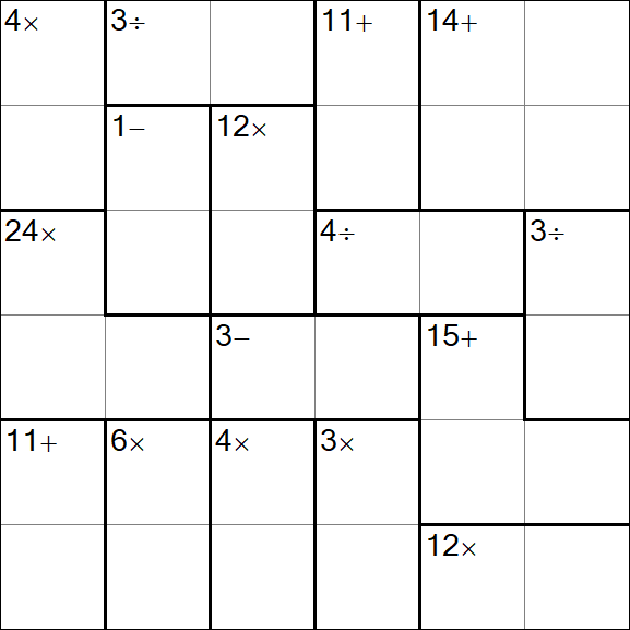 Calcudoku - Difícil