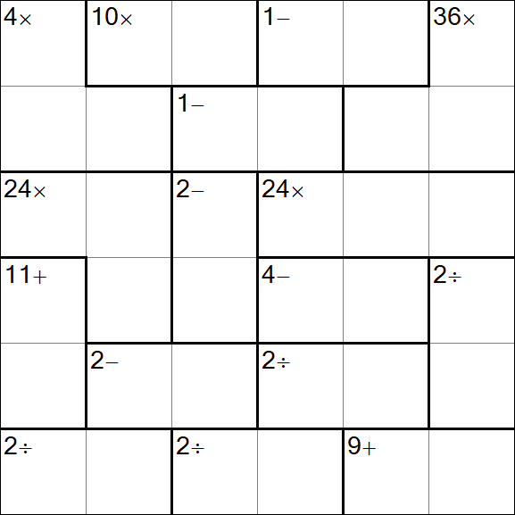 Calcudoku - Hard