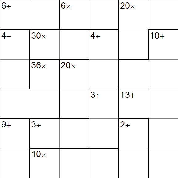 Calcudoku - Schwierig