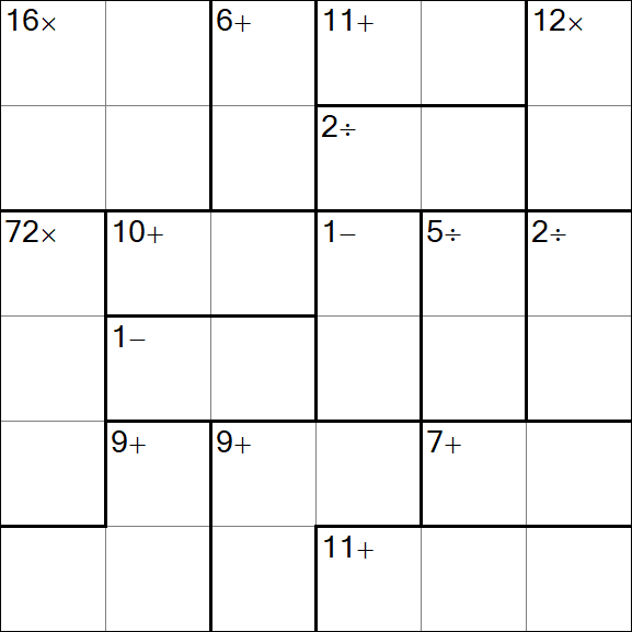 Calcudoku - Schwierig