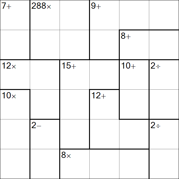 Calcudoku - Schwierig