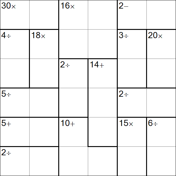 Calcudoku - Schwierig