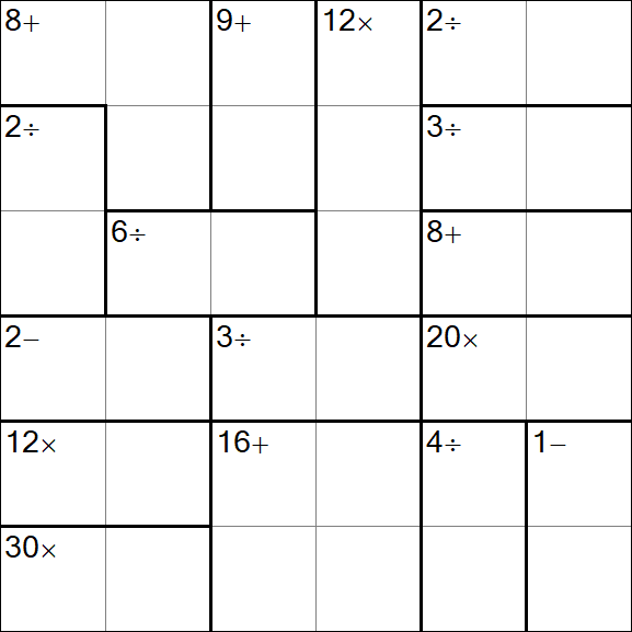 Calcudoku - Schwierig