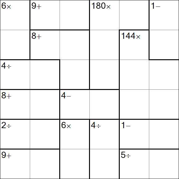 Calcudoku - Schwierig