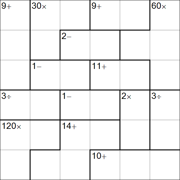 Calcudoku - Schwierig