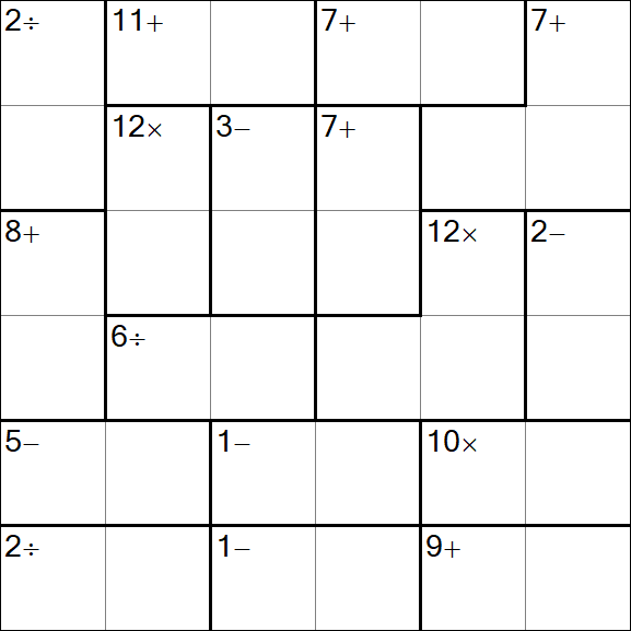 Calcudoku - Schwierig