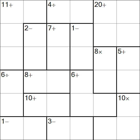 Calcudoku - Schwierig