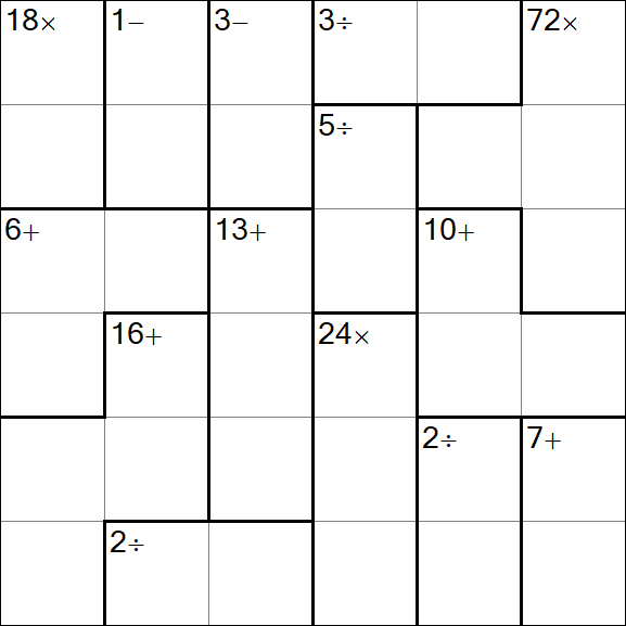 Calcudoku - Hard