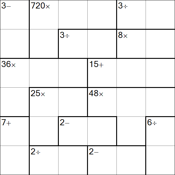 Calcudoku - Hard