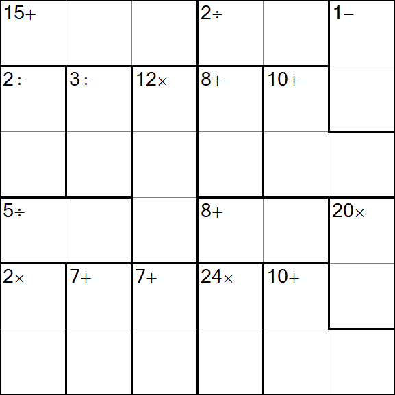 Calcudoku - Hard