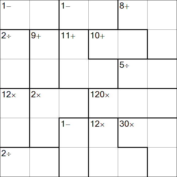 Calcudoku - Hard
