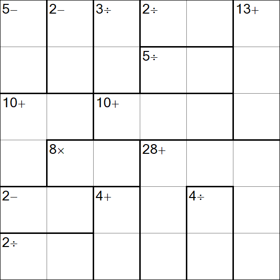 Calcudoku - Hard